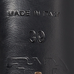 Pre Owned Prada Black Brushed Leather Slingback Pumps Size 39