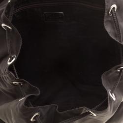 Pre Owned Prada Khaki Nylon Drawstring Backpack