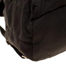 Pre Owned Prada Khaki Nylon Drawstring Backpack