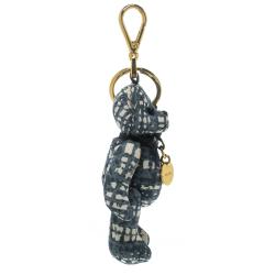 Prada Blue & White Moveable Bear Gold Tone Bag Charm / Keyring