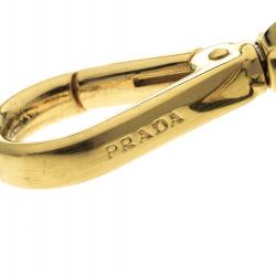 Prada Blue & White Moveable Bear Gold Tone Bag Charm / Keyring