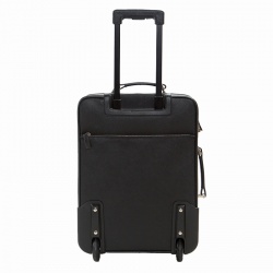 Prada Black Saffiano Leather Trolley Rolling Luggage