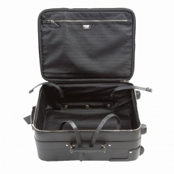 Prada Black Saffiano Leather Trolley Rolling Luggage