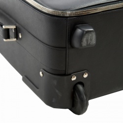 Prada Black Saffiano Leather Trolley Rolling Luggage