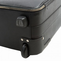 Prada Black Saffiano Leather Trolley Rolling Luggage