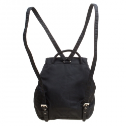 Prada Black Nylon Drawstring Backpack
