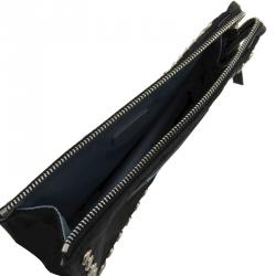 Pre Owned Prada Black Tessuto Nylon Studded Cosmetic Pouch