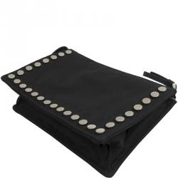 Pre Owned Prada Black Tessuto Nylon Studded Cosmetic Pouch