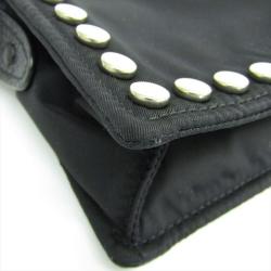 Pre Owned Prada Black Tessuto Nylon Studded Cosmetic Pouch
