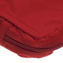 Prada Red Nylon Zip Top Travel Case