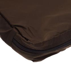 Prada Brown Nylon Zip Top Travel Case