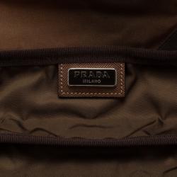 Prada Brown Nylon Zip Top Travel Case