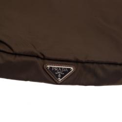 Prada Brown Nylon Zip Top Travel Case