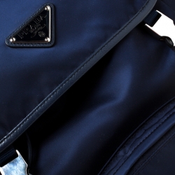 Pre Owned Prada Navy Blue Nylon Backpack