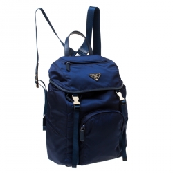 Pre Owned Prada Navy Blue Nylon Backpack