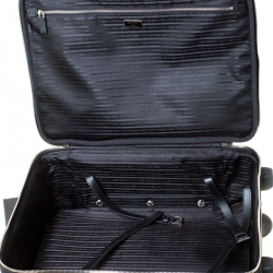 Prada Black Tessuto and Leather Trolley Rolling Luggage