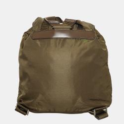 مملوكة مسبقًا Prada Green Tessuto Drawstring Backpack