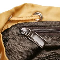 مملوكة مسبقًا Prada Beige/Brown Tessuto Drawstring Backpack