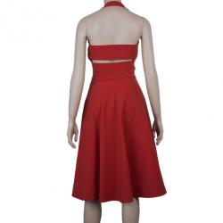 Pre Owned Preen by Thornton Bregazzi Red Halterneck Dress M