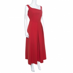 Preen By Thornton Bregazzi Red Pleated Finella Midi Dress L