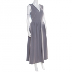Preen by Thornton Bregazzi Colorblock Plunge Neck Bianca Midi Dress L