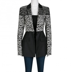 Preen by Thornton Bregazzi Monochrome Dalmatin Spot Jacquard Colby Jacket S