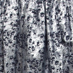 Pre Owned Preen by Thornton Bregazzi Silver and Navy Blue Floral Jacquard Midi Skirt S