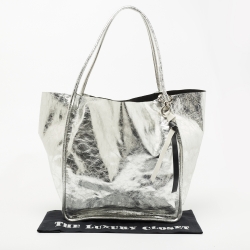 Pre Owned Proenza Schouler Silver Leather Tote 