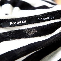 Pre Owned Proenza Schouler Monochrome Striped Cotton Long Sleeve T-Shirt S