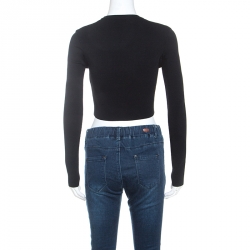 Pre Owned Proenza Schouler Black Knit Cropped Top XS