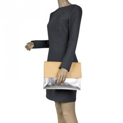 Pre Owned Proenza Schouler Bi Color Leather Lunch Clutch