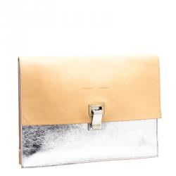 Pre Owned Proenza Schouler Bi Color Leather Lunch Clutch