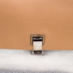 Pre Owned Proenza Schouler Beige/Silver Leather Lunch Clutch