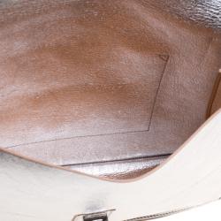 Pre Owned Proenza Schouler Beige/Silver Leather Lunch Clutch