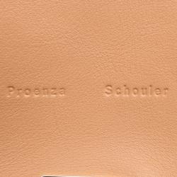 Pre Owned Proenza Schouler Beige/Silver Leather Lunch Clutch