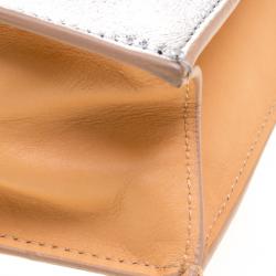 Pre Owned Proenza Schouler Beige/Silver Leather Lunch Clutch