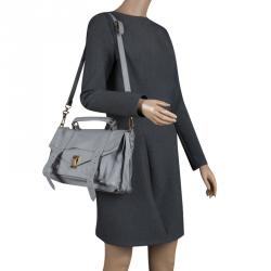 Proenza Schouler Grey Leather PS1 Top Handle Bag