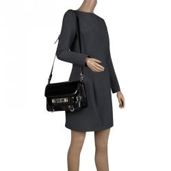 Pre Owned Proenza Schouler Black Patent Leather Mini Classic PS11 Shoulder Bag