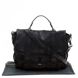 Proenza Schouler Black Leather Large PS1 Top Handle Bag