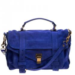 Proenza Schouler Blue Suede PS1 Top Handle Bag Proenza