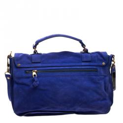 Proenza Schouler Blue Suede PS1 Top Handle Bag