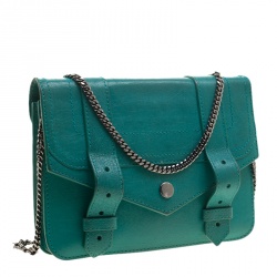 Pre Owned Proenza Schouler Green Leather PS1 Chain Shoulder Bag