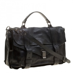 Proenza Schouler Black Leather Large PS1 Top Handle Bag