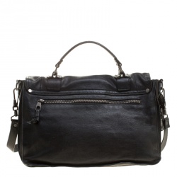 Proenza Schouler Black Leather Large PS1 Top Handle Bag