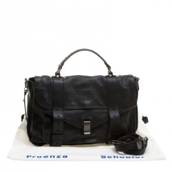 Proenza Schouler Black Leather Large PS1 Top Handle Bag