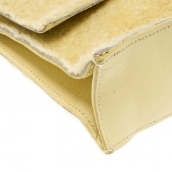 Pre Owned Proenza Schouler Yellow Shearling Small Lunch Bag