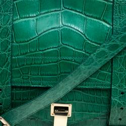 Proenza Schouler Green Crocodile Large PS1 Top Handle Bag