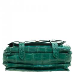 Proenza Schouler Green Crocodile Large PS1 Top Handle Bag