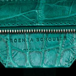 Proenza Schouler Green Crocodile Large PS1 Top Handle Bag