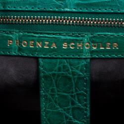 Proenza Schouler Green Crocodile Large PS1 Top Handle Bag